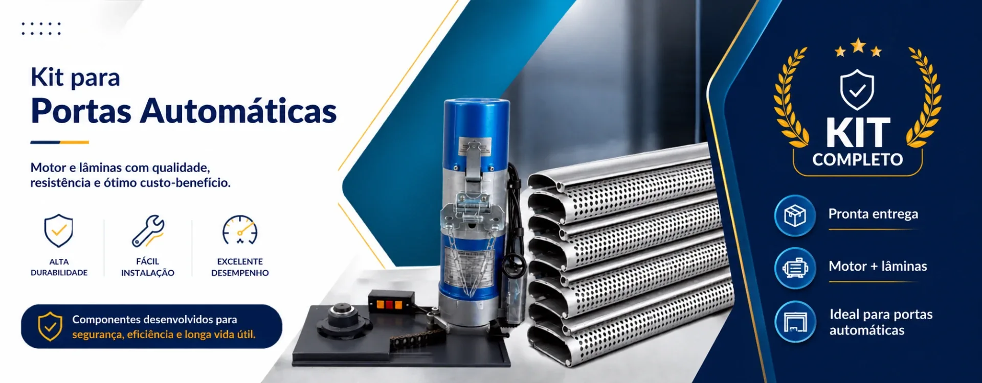 Kit para Portas Automáticas - Motor e lâminas de qualidade